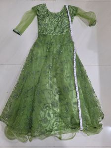 Women Green Gown