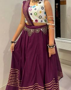 purple wine Navratri Ghagra