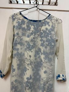 Classy Georgette Kurta With Shoulder Design