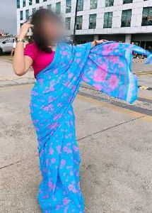 Beautiful Blue Floral Saree
