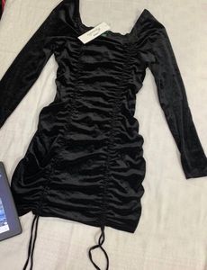 Square Neck Black Dress