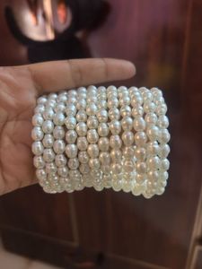 Set of Elegant White Pearl Bangles