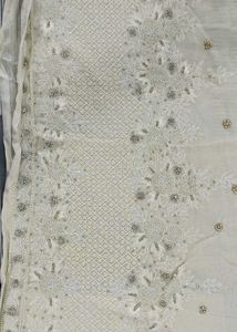 Off White Cream Shade Unstitched Suit