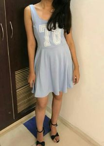Light Blue “78” Skater Dress