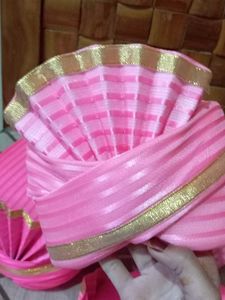 set of three Pink &amp; Gold Wedding Turban