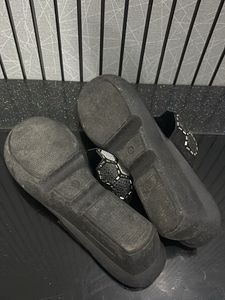 Huma Black Embellished Flats