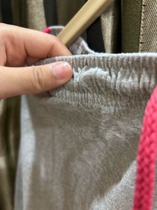 Gray Joggers with Pink Stripe