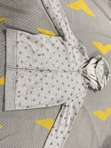 Sparkle Little Hearts Grey Fleece Jacket