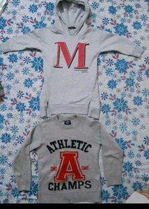 Grey Hooded Sweatshirt &amp; Crewneck Sweater