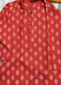 3 Vibrant Red Printed Kurtas