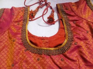 price drop Pink &amp; Gold  Silk Saree with blouse