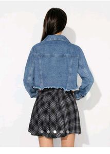 cropped loose fitted denim jacket