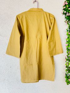 Embroidered Yellow Kurta Top