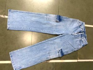 Blue Denim Cargo Jeans