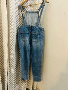 Distressed Denim Overalls