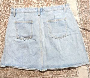 🔵66 girls Light Wash Denim A-Line Short Skirt🔵