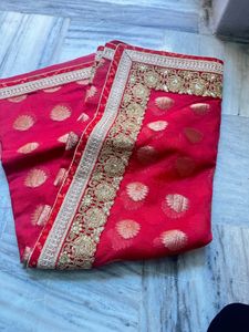 Silk Saree With Chunri Border