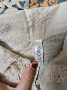 Lightweight Embroidered Button-Up Shirt