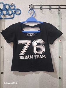 Graphic Print Cutout Back T-Shirt