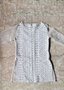 Elegant White Lace Top