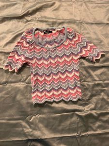 Chevron Knit Cropped Top 🌈✨