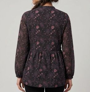 Stylish Black Floral Tassel Tunic 🎀