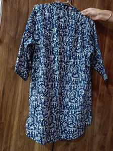 Blue Ethnic Print Kurta
