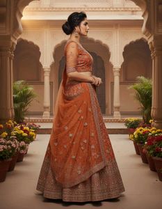 Gorgeous Orange Lehenga Choli Set