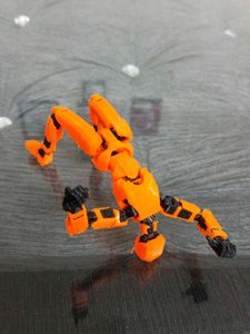 action you Figure 3d printed orange and black