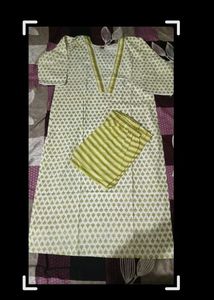 new pure cotton Green Printed Kurta Set
