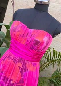 Vibrant Floral Strapless Maxi Dress 32/34