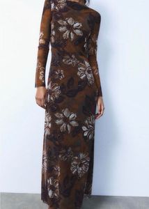 ZARA Floral Print Backless Maxi Dress