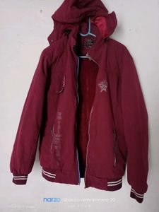 Maroon Hooded Jacket