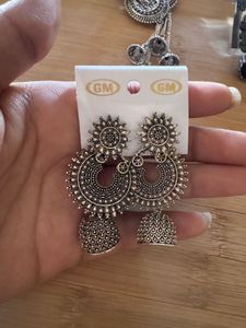 Boho Ethnic Jhumka Earrings Set