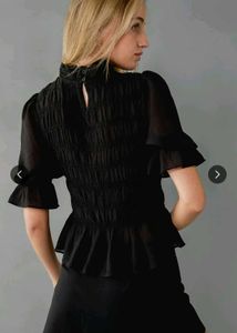 American Eagle Outfitters Smocked Puff Sleeve Top