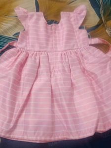 Cute Pink Baby Dress with Bird Print
