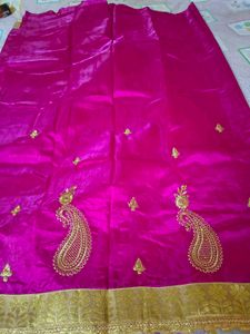 Elegant Pink Silk Saree