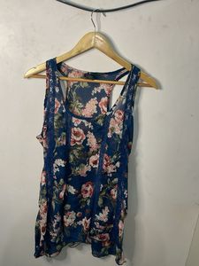 Floral Lace Trim Tank Top