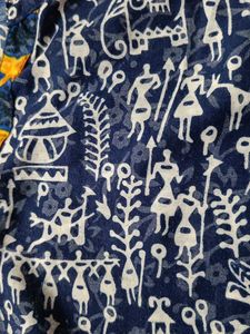 Blue Ethnic Print Kurta