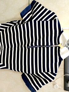 Chic Striped Short Sleeve Dress