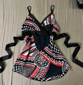 y2k tribal print top
