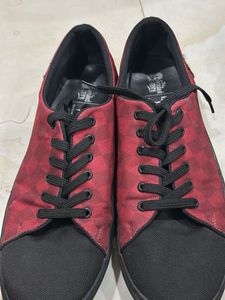 Red &amp; Black Checkered Sneakers