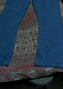 Blue Denim Flared Jeans