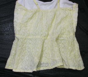Yellow Embroidered Cami Top