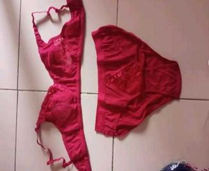 Vibrant Red Bra and Panty Set