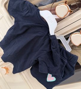 Navy Heart Print t-shirt &amp; shorts