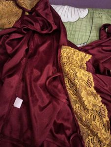 Clovia Silky Burgundy 5 pc Lingerie Set