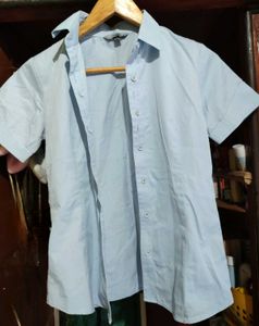 Light Blue Short Sleeve Button-Up Shirt