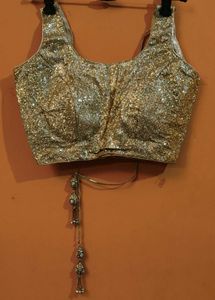 PRICE DROP:GOLDEN SEQUIN DEEP NECK BLOUSE