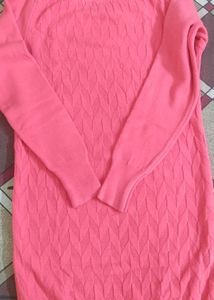 Coral Knit full sleeve bodycon Dress